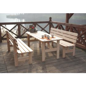   Rojaplast Cremona fenyőfából készült kerti bútor szett, 2 paddal - natúr