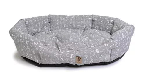 Petsy Max pamut kutyafekhely 90 cm, szürke/fehér mintás