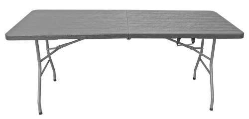 Rojaplast műanyag catering összecsukható, hordozható vendéglátó asztal 180x74 cm - Fekete