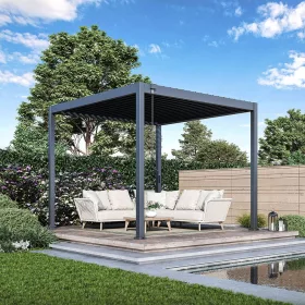   Rojaplast ECO 3×3 m bioklimatikus pergola – szabadon álló acél pergola, antracit