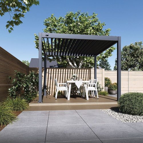 Rojaplast ECO 3×3 m bioklimatikus pergola – szabadon álló acél pergola, antracit