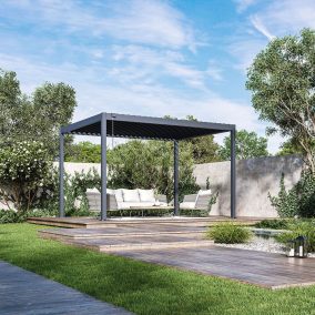   Rojaplast ECO 4×3 m bioklimatikus pergola – szabadon álló acél pergola, antracit