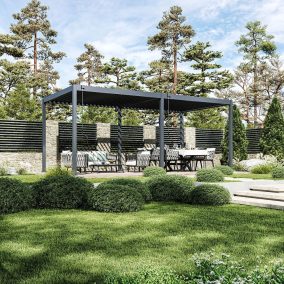   Rojaplast ECO 6×3 m bioklimatikus pergola – szabadon álló acél pergola, antracit