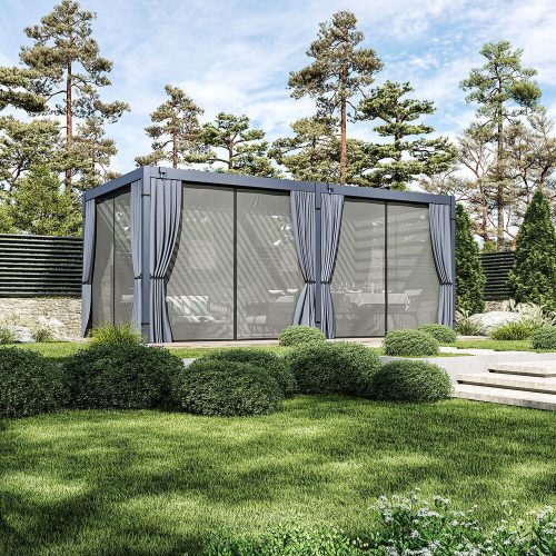 Rojaplast ECO 6×3 m bioklimatikus pergola – szabadon álló acél pergola, antracit