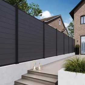   Rojaplast ELEMENT WPC kerítéspanel 180×180 cm végzárókkal – antracit