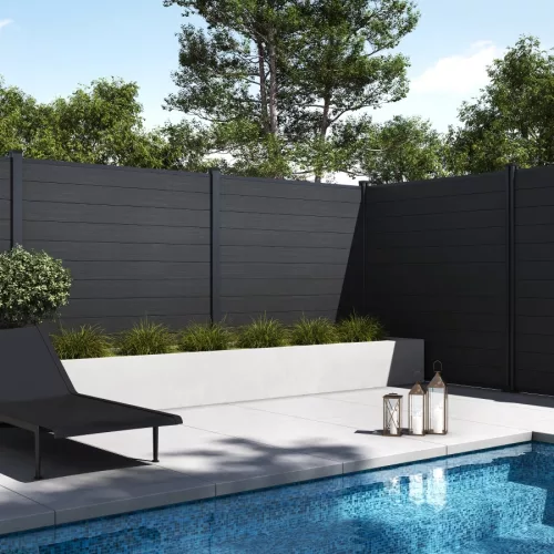 Rojaplast ELEMENT WPC kerítéspanel 180×180 cm végzárókkal – antracit