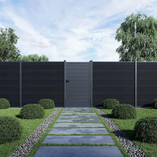 Rojaplast ELEMENT WPC kerítéspanel 180×180 cm végzárókkal – antracit