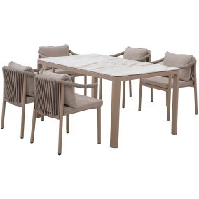 Rojaplast BOISE alumínium étkezőgarnitúra – cappuccino