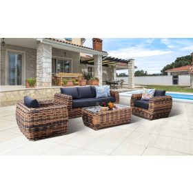   Rojaplast ATLANTA luxus polyrattan garnitúra – barna/antracit