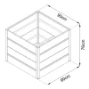 Rojaplast Premium magaságyás - fém - 90 x 90 x 76 cm