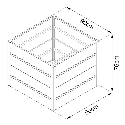 Rojaplast Premium magaságyás - fém - 90 x 90 x 76 cm