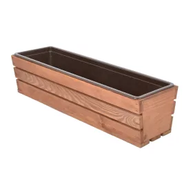   Rojaplast MODERN 61 cm fa virágláda-barna műanyag betéttel