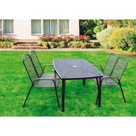   Rojaplast Lecco fém kerti bútor szett, 2 db fém paddal, fekete