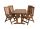 Rojaplast Luisa set 4 fenyőfából készült kihúzható kerti asztal, 4 db székkel