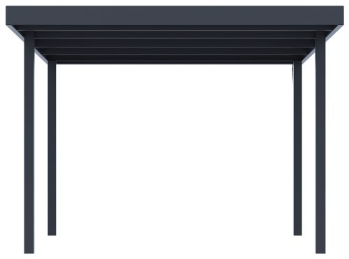 Rojaplast METTA acél autóbeálló – 5,3×3,2 m, antracit