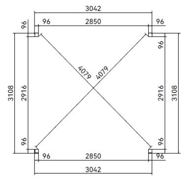 Rojaplast METTA acél autóbeálló – 5,3×3,2 m, antracit