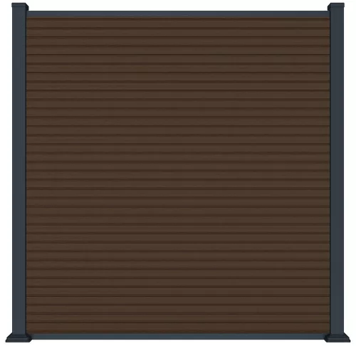 Rojaplast MODERN WPC kerítéspanel 180×180 cm végzárókkal – teak, vízszintes vagy függőleges kialakítás