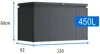 Rojaplast NOBLE 450 L acél tárolódoboz – sötétszürke