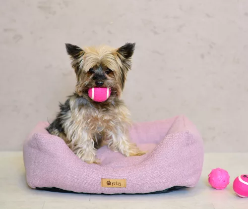 Petsy Connie kutya, macska poliészter fekhely - pink-szürke - 55 cm 
