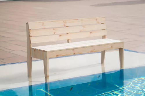 Rojaplast Pool fenyőfából készült kerti pad - natúr 