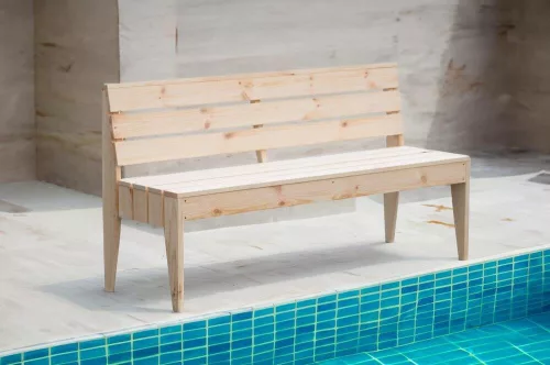 Rojaplast Pool fenyőfából készült kerti pad - natúr 