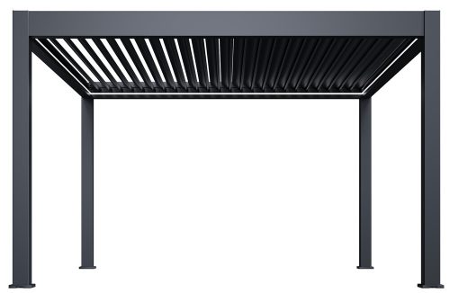 ROJAPLAST PRESTIGE elektromos bioklimatikus pergola – 4×4 m, alumínium, antracit
