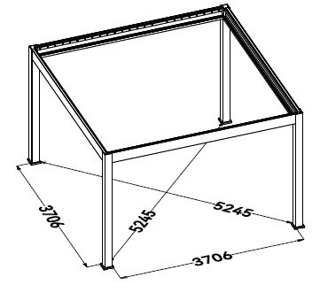 ROJAPLAST PRESTIGE elektromos bioklimatikus pergola – 4×4 m, alumínium, antracit