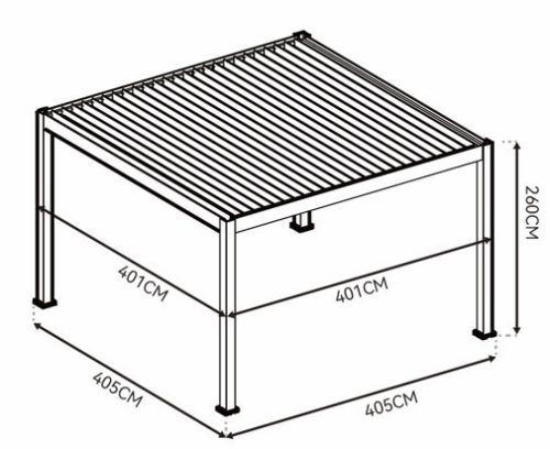 ROJAPLAST PRESTIGE elektromos bioklimatikus pergola – 4×4 m, alumínium, antracit