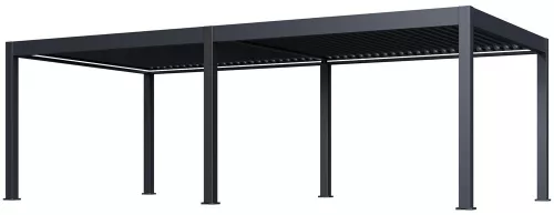 Rojaplast PRESTIGE 8×4 m elektromos bioklimatikus pergola – prémium alumínium árnyékoló LED-világítással és motoros lamellákkal
