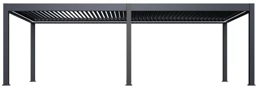 Rojaplast PRESTIGE 8×4 m elektromos bioklimatikus pergola – prémium alumínium árnyékoló LED-világítással és motoros lamellákkal
