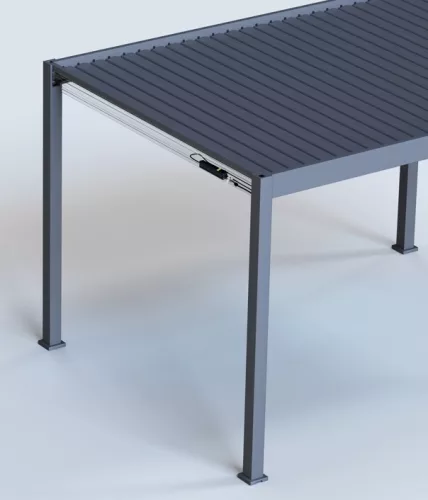 Rojaplast PRESTIGE 8×4 m elektromos bioklimatikus pergola – prémium alumínium árnyékoló LED-világítással és motoros lamellákkal