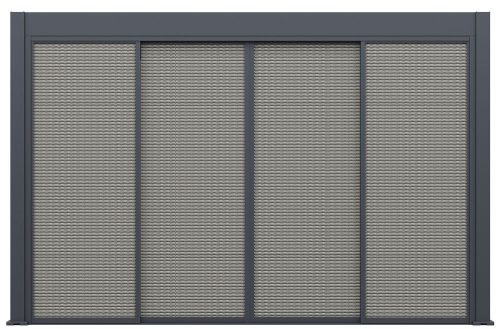 Rojaplast 4 m tolópaneles oldalfal bioklimatikus pergolához – szürke-fekete