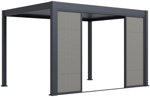 Rojaplast 4 m tolópaneles oldalfal bioklimatikus pergolához – szürke-fekete