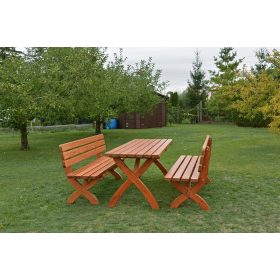   Rojaplast Tivoli fenyőfából készült kerti bútor szett, 2 paddal