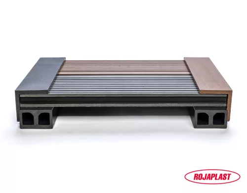 Rojaplast WPC padlóburkolat / teraszburkolat – barna, 2,1 × 14 × 300 cm