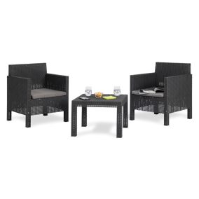   Toomax Penelope seaters 2 műrattan kerti bútor garnitúra, grafit