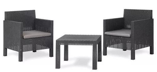 Toomax Penelope seaters 2 műrattan kerti bútor garnitúra, grafit