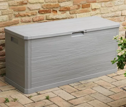 TOOMAX Woodys Grey 280 literes kerti műanyag tárolódoboz - világosszürke