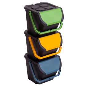   DEA home Frida műanyag szemetes szett szelektív hulladékokhoz 3x25L - színes