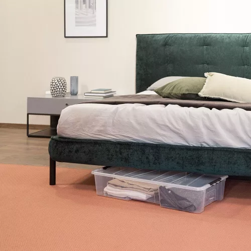 Dea Home Jolly ágy alatti tárolódoboz fedéllel 35 literes - átlátszó