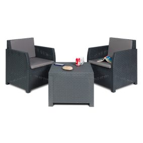   Toomax Diana 2 seaters grafit műanyag kétszemélyes kerti bútor garnitúra, grafit