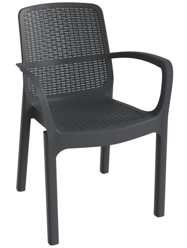 TOOMAX Numana grafit műanyag kerti, karfás szék