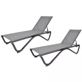   Rojaplast ZWL-515 DUO alumínium napozóágy szett – szürke (2 db)