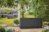 Keter KENTWOOD kerti tároló box – 350 L, ülhető párnatartó, grafit