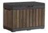 Keter KENTWOOD kerti tároló box – 190 L, ülhető párnatartó, walnut