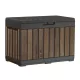 Keter KENTWOOD kerti tároló box – 190 L, ülhető párnatartó, walnut