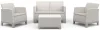 Keter SCANDI FORMA kerti bútor szett – 4 személyes, sofa + 2 fotel + tárolós asztal, Pebble grey / Soft beige
