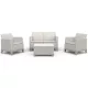 Keter SCANDI FORMA kerti bútor szett – 4 személyes, sofa + 2 fotel + tárolós asztal, Pebble grey / Soft beige