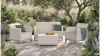 Keter SCANDI FORMA kerti bútor szett – 4 személyes, sofa + 2 fotel + tárolós asztal, Pebble grey / Soft beige