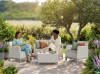 Keter SCANDI FORMA kerti bútor szett – 4 személyes, sofa + 2 fotel + tárolós asztal, Pebble grey / Soft beige